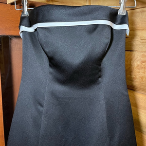 Tuxedo style formal gown by Michaelangelo.‎ Floor length strapless. Size 4